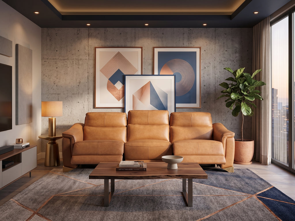 ROMA 3.5 LEATHER POWERED RECLINING SOFA